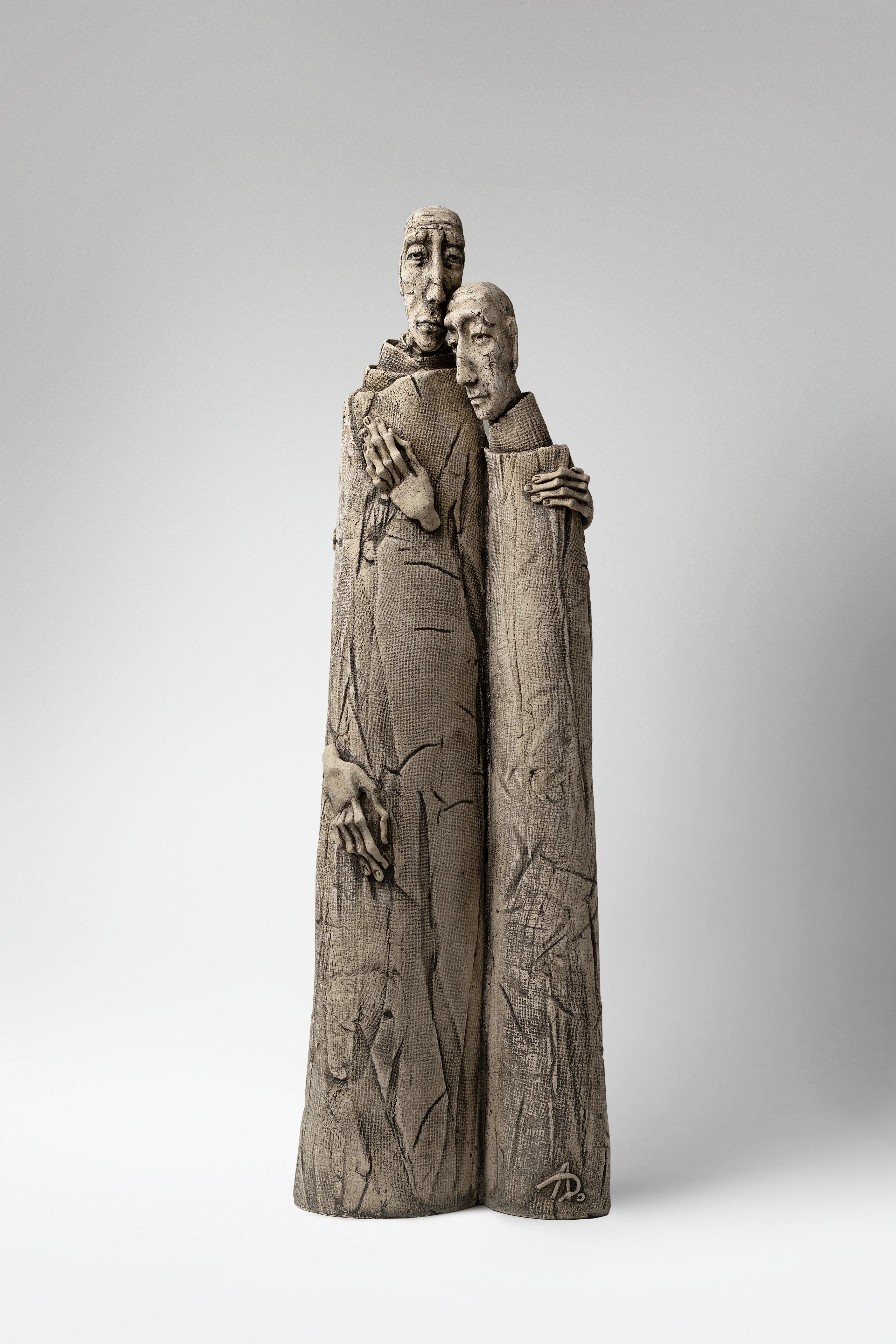 Image of One to the one 2 by Liudmyla Davydenko, size: 54x14x11, made of chamotte, glaze, Sculpture medium, part of the Holova/Head series, priced at $700