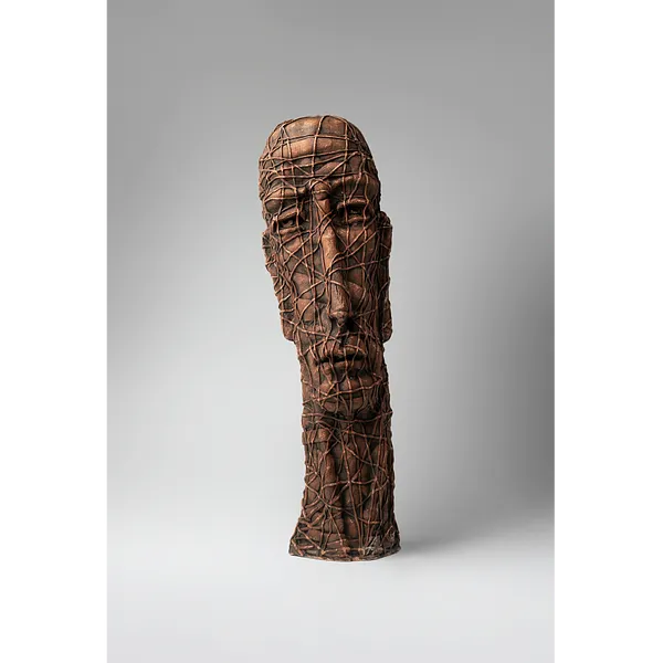 Image of Wise by Liudmyla Davydenko, size: 50х15х15, made of chamotte, glaze, Sculpture medium, part of the Holova/Head series, priced at €1000
