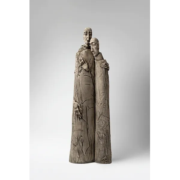 Image of One to the one 2 by Liudmyla Davydenko, size: 54x14x11, made of chamotte, glaze, Sculpture medium, part of the Holova/Head series, priced at $700