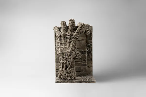 Image of Penetrate by Liudmyla Davydenko, size: 25х24х15, made of chamotte, glaze, Sculpture medium, part of the Holova/Head series, priced at $700 Photo 3 of 3.