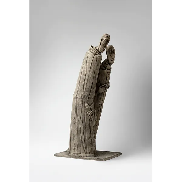 Image of One for the one by Liudmyla Davydenko, size: 43x24x15, made of chamotte, glaze, Sculpture medium, part of the Holova/Head series, priced at $700