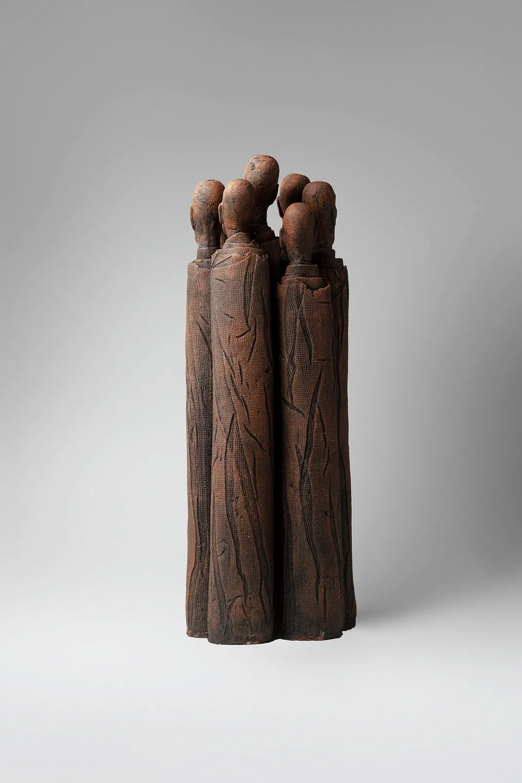 Image of One whole by Liudmyla Davydenko, size: 49x18x15, made of chamotte, glaze, Sculpture medium, part of the Holova/Head series, priced at €1000 Photo 4 of 4.