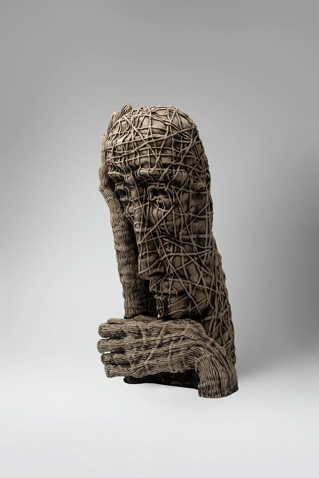 Image of Wait by Liudmyla Davydenko, size: 42х24х18, made of chamotte, glaze, Sculpture medium, part of the Holova/Head series, priced at €1200 Photo 2 of 3.