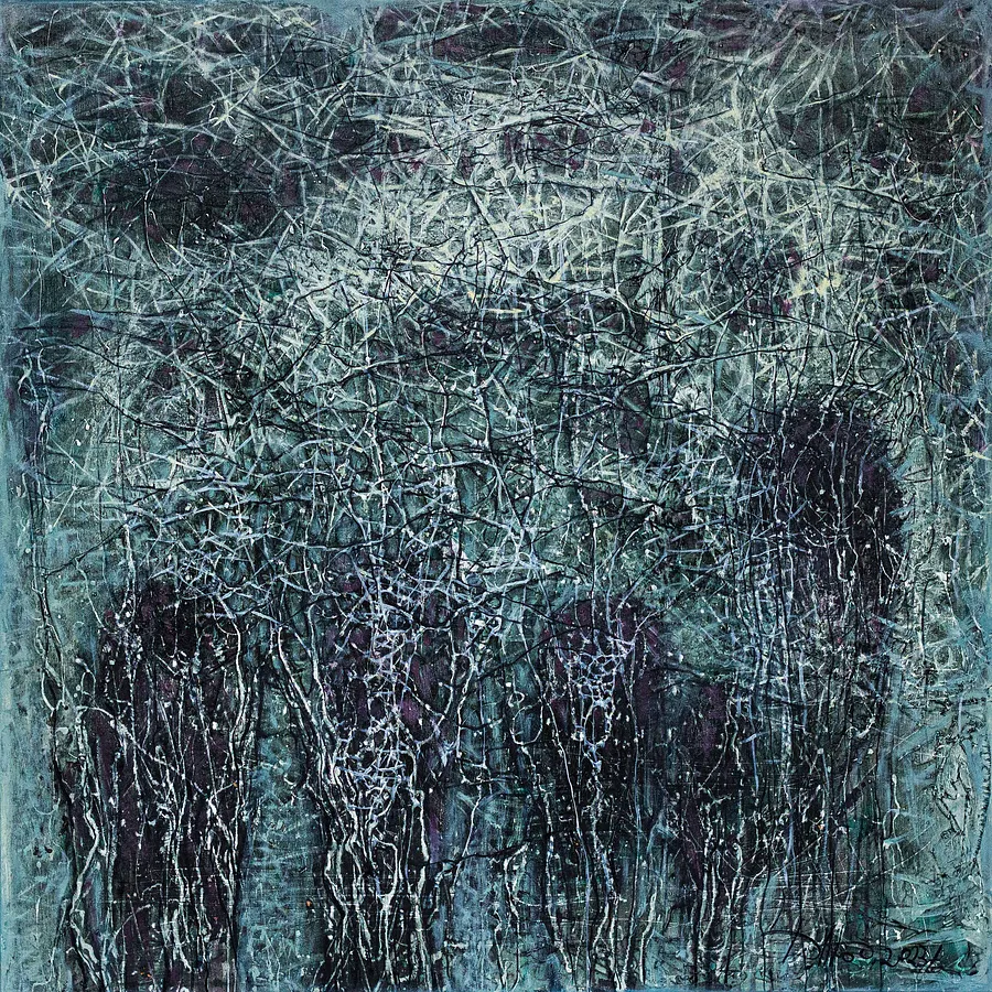 Image of Depth 1 by Liudmyla Davydenko, size: 100х100, made of oil/canvas, Painting medium, part of the Isolines series, priced at $1500 Photo 1 of 2.