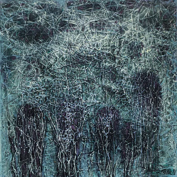 Image of Depth 1 by Liudmyla Davydenko, size: 100х100, made of oil/canvas, Painting medium, part of the Isolines series, priced at $1500