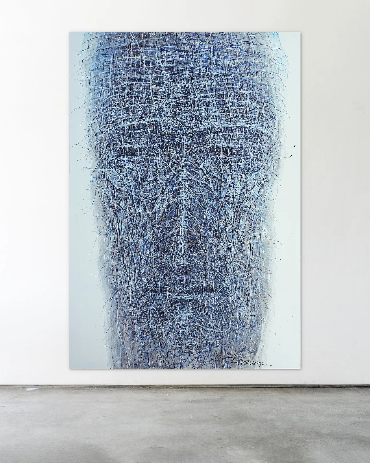 Image of River by Liudmyla Davydenko, size: 140x205, made of oil/canvas, Painting medium, part of the Holova/Head series, priced at €5000 Photo 2 of 2.