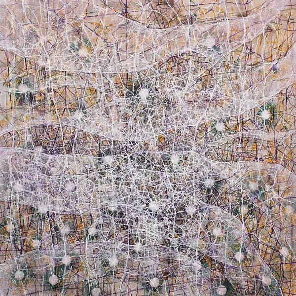 Image of Veil  by Liudmyla Davydenko, size: 140x140, made of oil/canvas, Painting medium, part of the Isolines series, priced at $2500