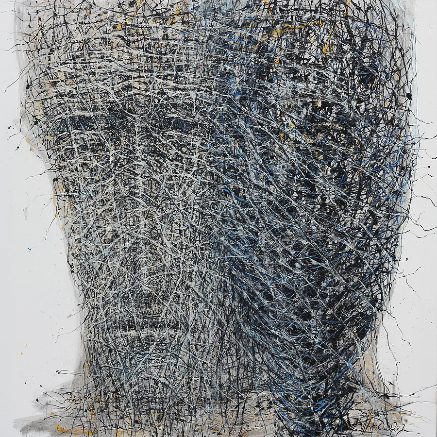 Image of Another vision by Liudmyla Davydenko, size: 140х140, made of oil/canvas, Painting medium, part of the Holova/Head series, priced at $2500 Photo 1 of 2.