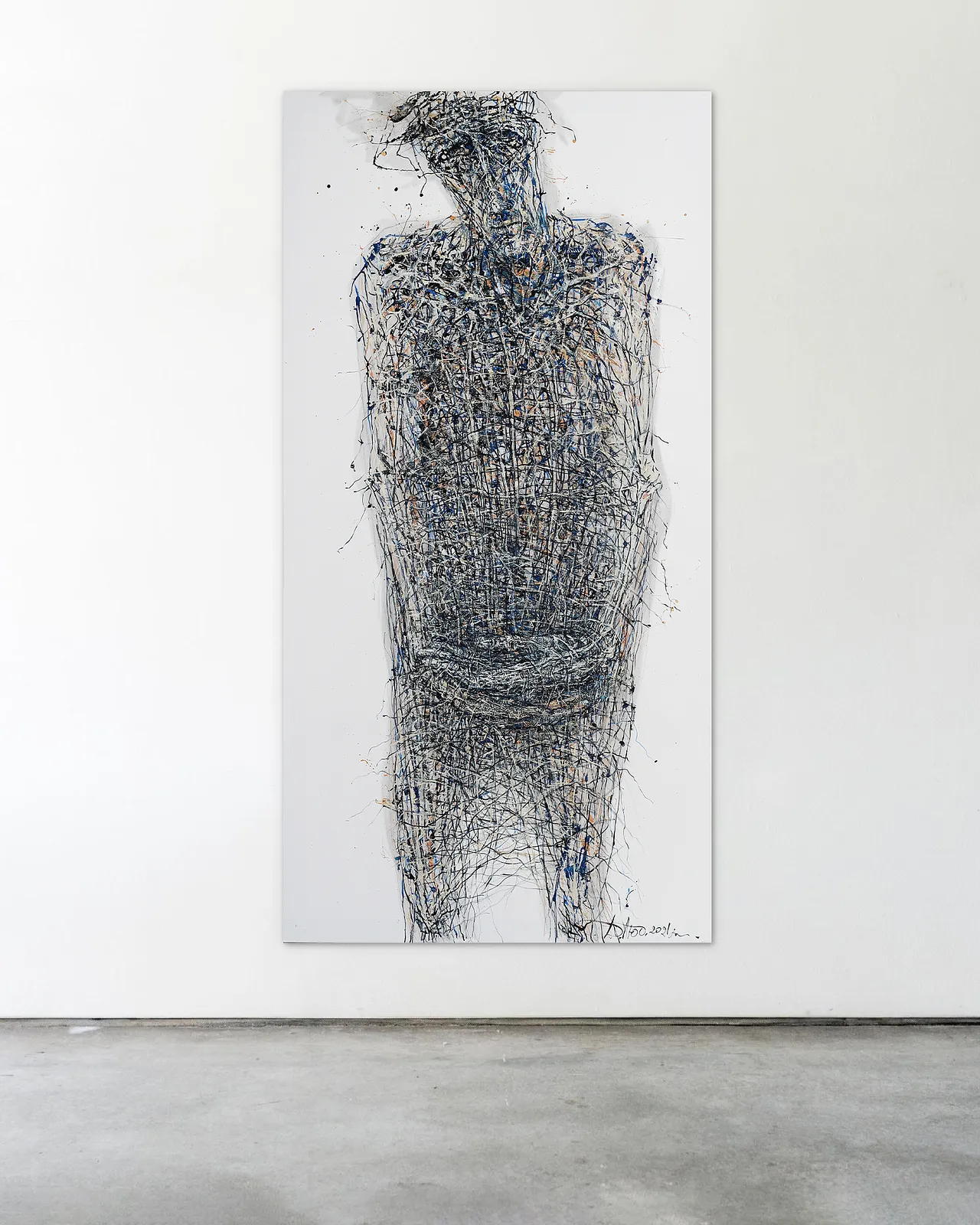 Image of Settled by Liudmyla Davydenko, size: 100х200, made of oil/canvas, Painting medium, part of the Holova/Head series, priced at €3500 Photo 2 of 2.