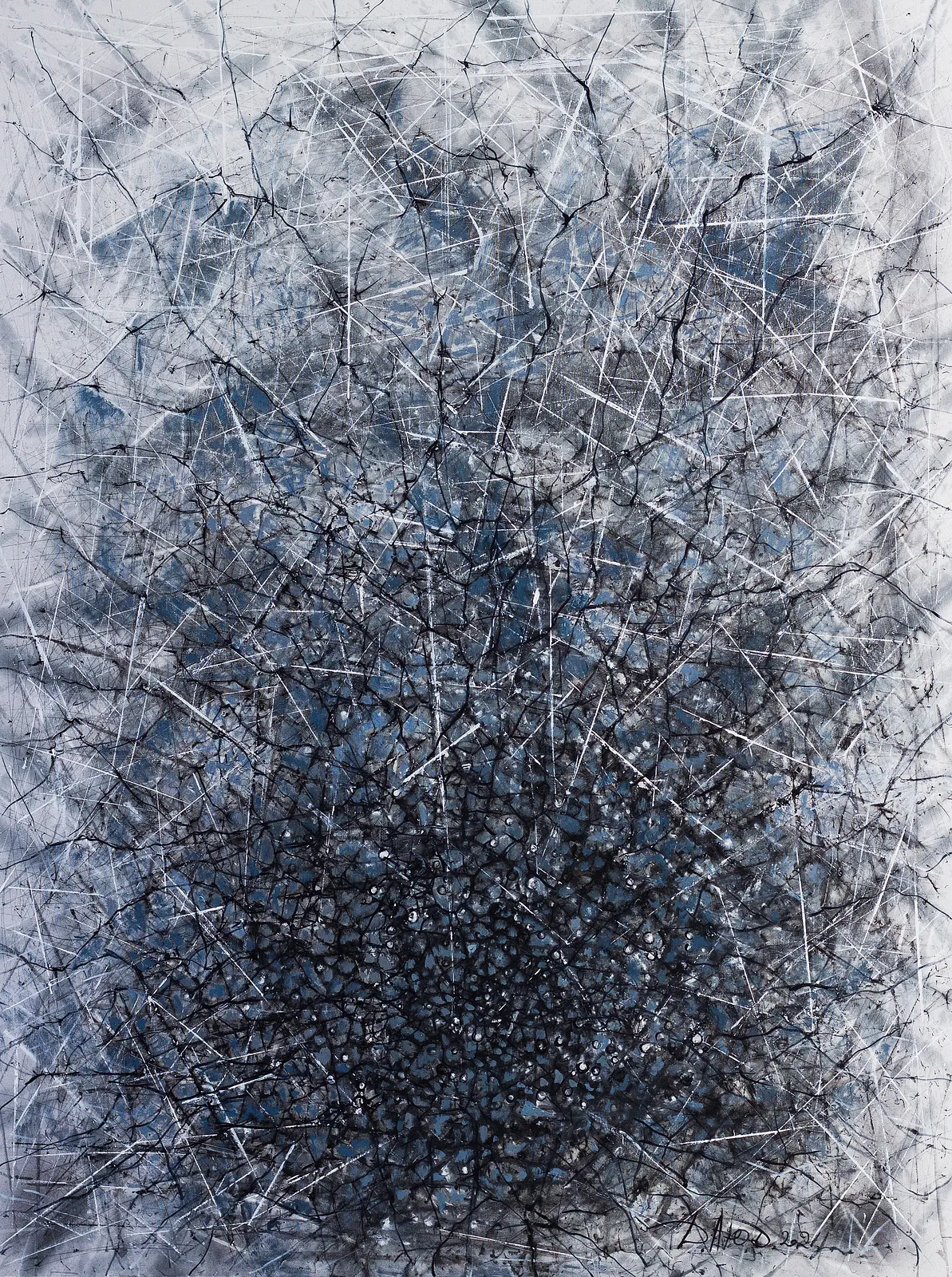Image of Absorption 1 by Liudmyla Davydenko, size: 120х160, made of oil/canvas, Painting medium, part of the Isolines series, priced at €3000 Photo 1 of 2.