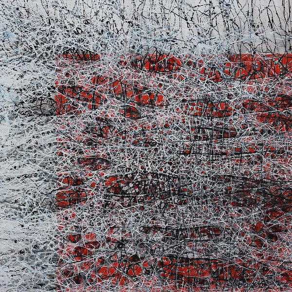 Image of Crossing 2 by Liudmyla Davydenko, size: 100x100, made of oil/canvas, Painting medium, part of the Isolines series, priced at $1500
