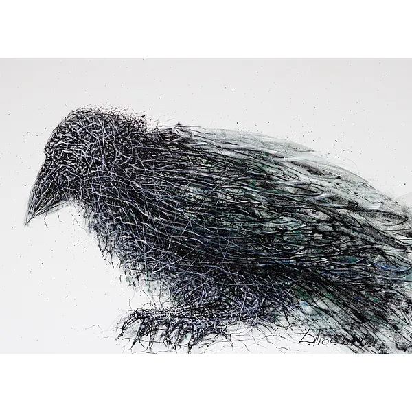 Image of Bird 2 by Liudmyla Davydenko, size: 140x100, made of oil/canvas, Painting medium, part of the Rhizome series, priced at $2500