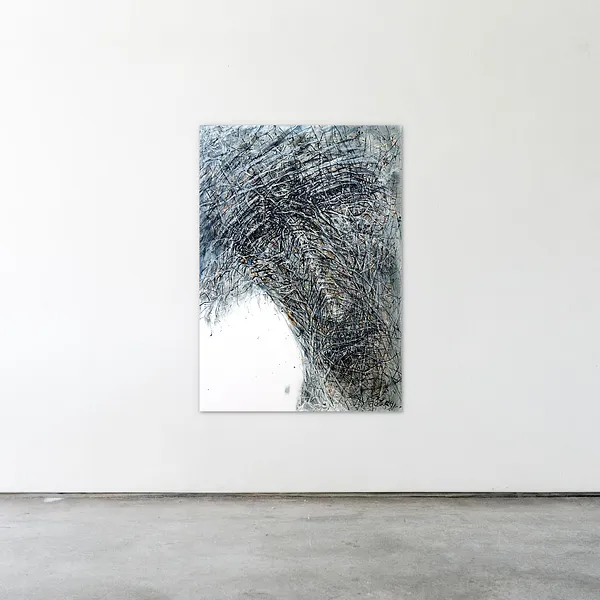 Image of Thoughts 2 by Liudmyla Davydenko, size: 100x140, made of oil/canvas, Painting medium, part of the Holova/Head series, priced at $2500 Photo 2 of 2.