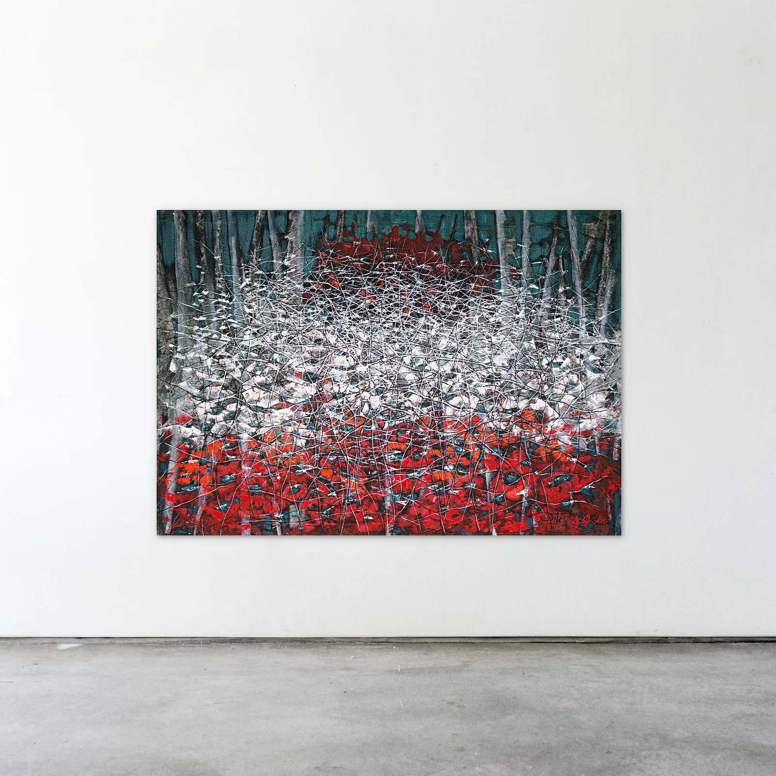 Image of Сад by Liudmyla Davydenko, size: 140x200, made of oil/canvas, Painting medium, part of the Isolines series, priced at €4500 Photo 2 of 2.