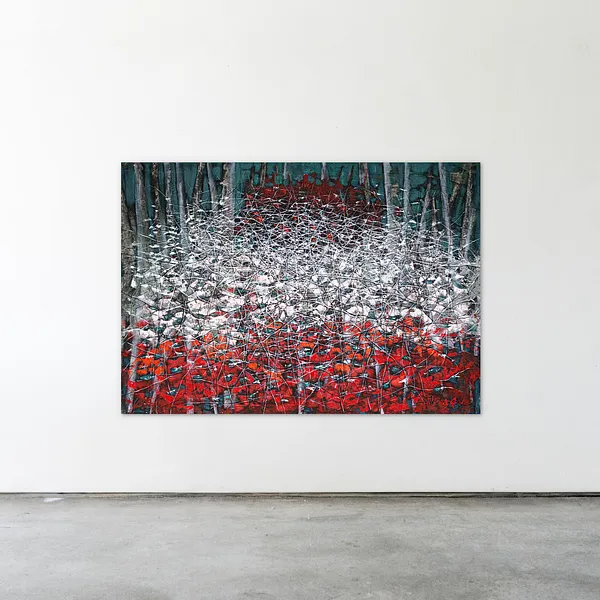 Image of Сад by Liudmyla Davydenko, size: 140x200, made of oil/canvas, Painting medium, part of the Isolines series, priced at $4000 Photo 2 of 2.
