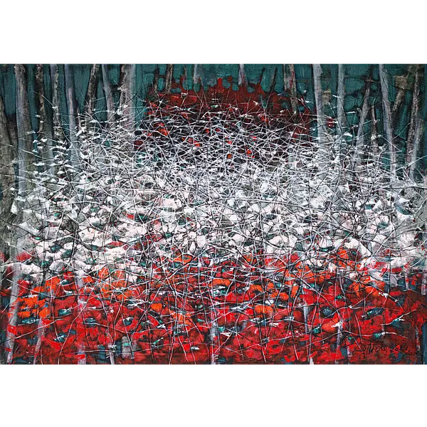 Image of Сад by Liudmyla Davydenko, size: 140x200, made of oil/canvas, Painting medium, part of the Isolines series, priced at $4000