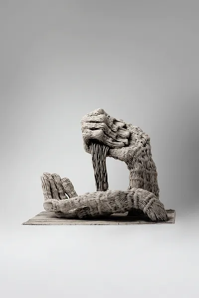 Image of The passage of time by Liudmyla Davydenko, size: 24x29x20, made of chamotte, glaze, Sculpture medium, part of the Holova/Head series, priced at €700 Photo 1 of 4.