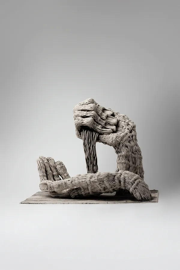 Image of The passage of time by Liudmyla Davydenko, size: 24x29x20, made of chamotte, glaze, Sculpture medium, part of the Holova/Head series, priced at $700 Photo 1 of 4.