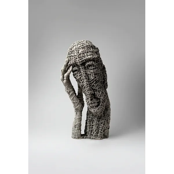 Image of To admit by Liudmyla Davydenko, size: 46х22х17, made of chamotte, glaze, Sculpture medium, part of the Holova/Head series, priced at $1200