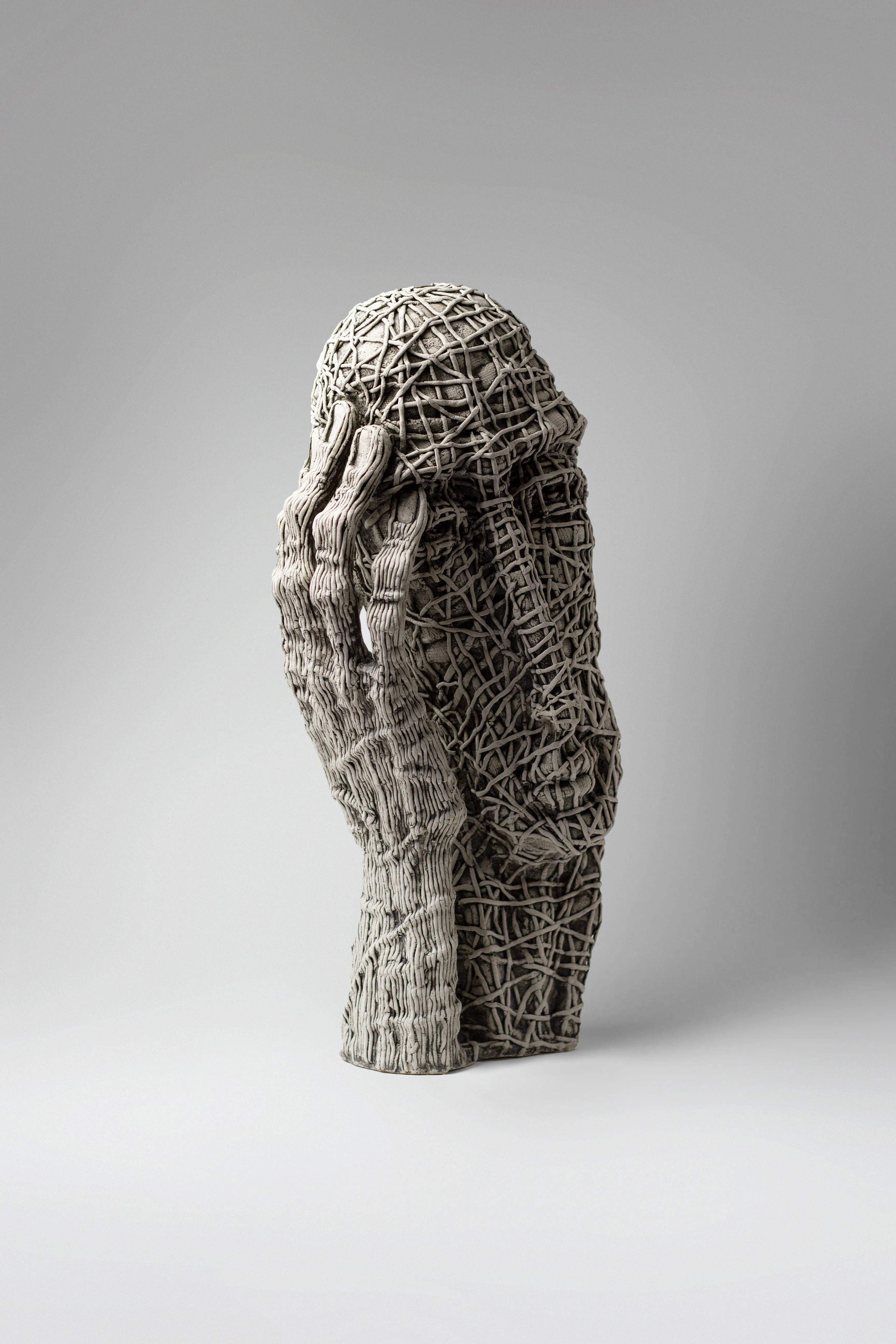 Image of To admit by Liudmyla Davydenko, size: 46х22х17, made of chamotte, glaze, Sculpture medium, part of the Holova/Head series, priced at $1200 Photo 4 of 4.