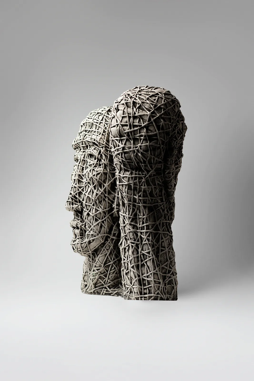 Image of United by Liudmyla Davydenko, size: 42х29х19, made of chamotte, glaze, Sculpture medium, part of the Holova/Head series, priced at €1200 Photo 4 of 4.
