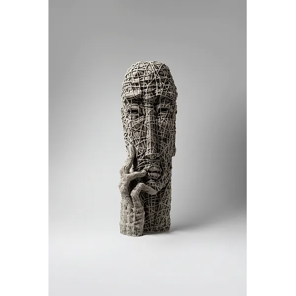 Image of Understand by Liudmyla Davydenko, size: 45,5x15x18, made of chamotte, glaze, Sculpture medium, part of the Holova/Head series, priced at $1200