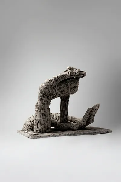Image of The passage of time by Liudmyla Davydenko, size: 24x29x20, made of chamotte, glaze, Sculpture medium, part of the Holova/Head series, priced at $700 Photo 3 of 4.