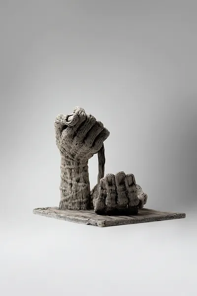 Image of The passage of time by Liudmyla Davydenko, size: 24x29x20, made of chamotte, glaze, Sculpture medium, part of the Holova/Head series, priced at $700 Photo 4 of 4.