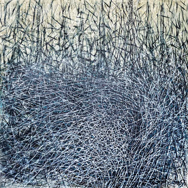Image of Nest by Liudmyla Davydenko, size: 140x140, made of oil/canvas, Painting medium, part of the Isolines series, priced at $2500