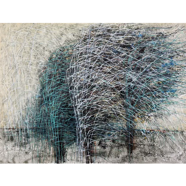 Image of Breath by Liudmyla Davydenko, size: 120x160 , made of oil/canvas, Painting medium, part of the Isolines series, priced at $3000
