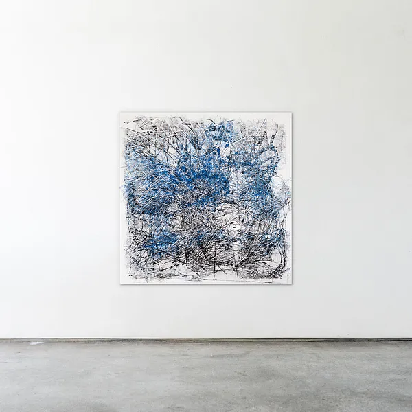Image of Process by Liudmyla Davydenko, size: 140x140, made of oil/canvas, Painting medium, part of the Isolines series, priced at $2500 Photo 2 of 2.