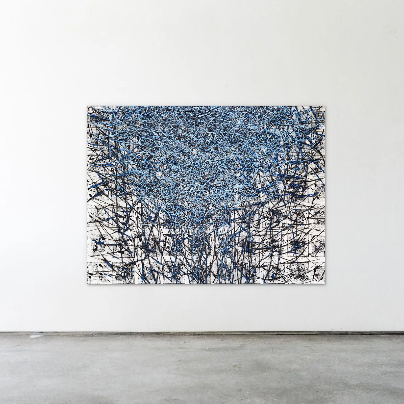 Image of Haze 1 by Liudmyla Davydenko, size: 120x160, made of oil/canvas, Painting medium, part of the Isolines series, priced at $3000 Photo 2 of 2.