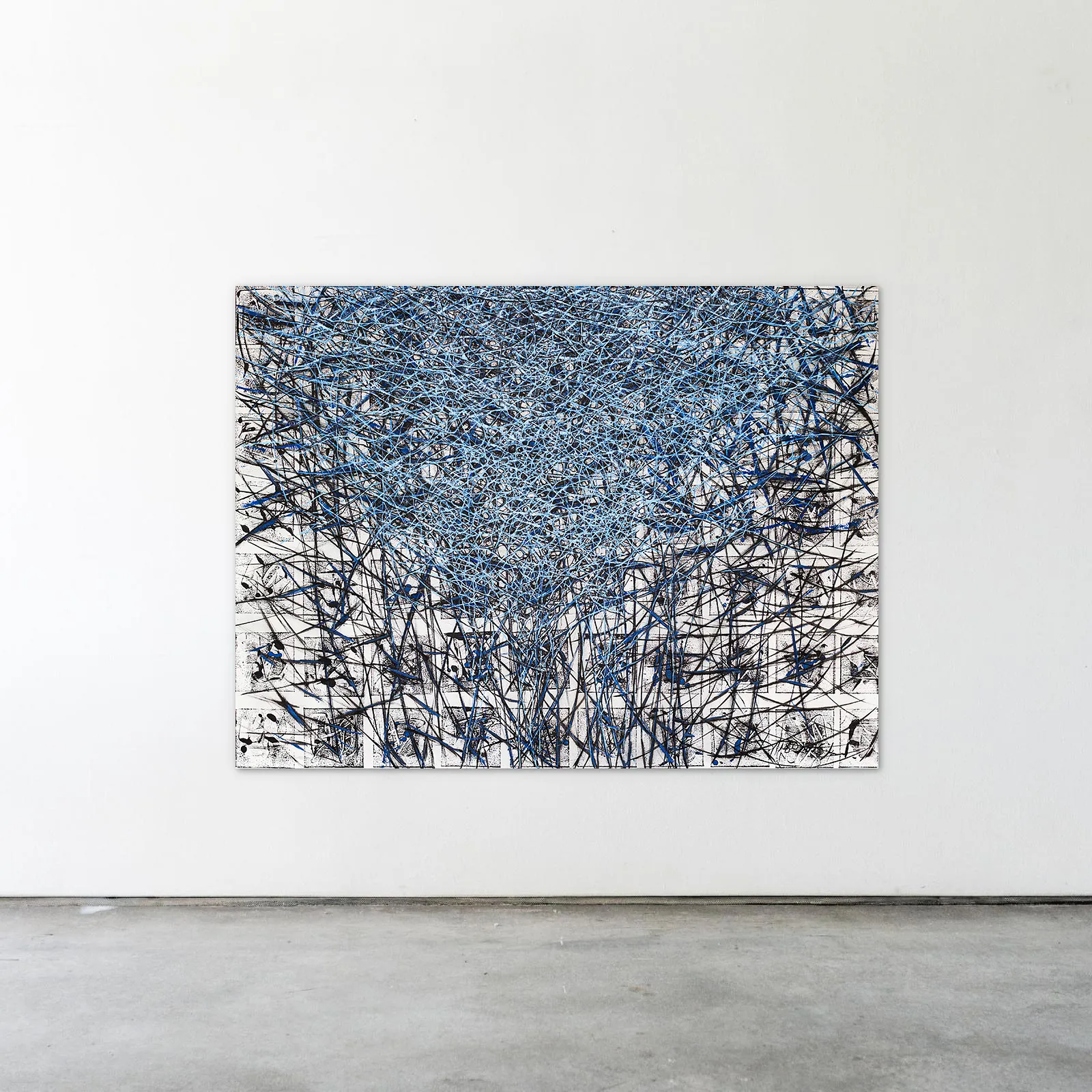 Image of Haze 1 by Liudmyla Davydenko, size: 120x160, made of oil/canvas, Painting medium, part of the Isolines series, priced at €3000 Photo 2 of 2.