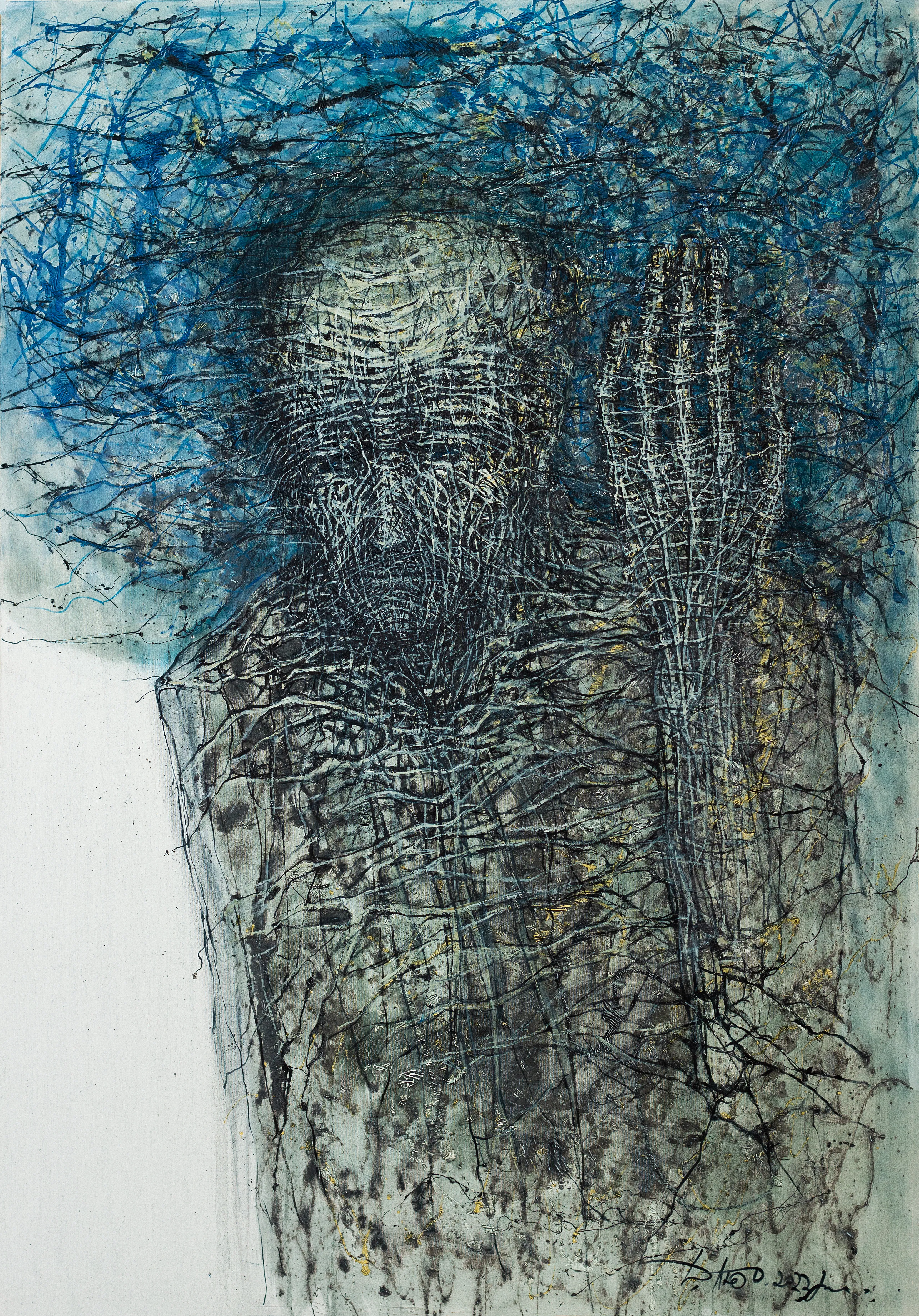 Image of Holding by Liudmyla Davydenko, size: 140х200, made of oil/canvas, Painting medium, part of the Holova/Head series, priced at $5000