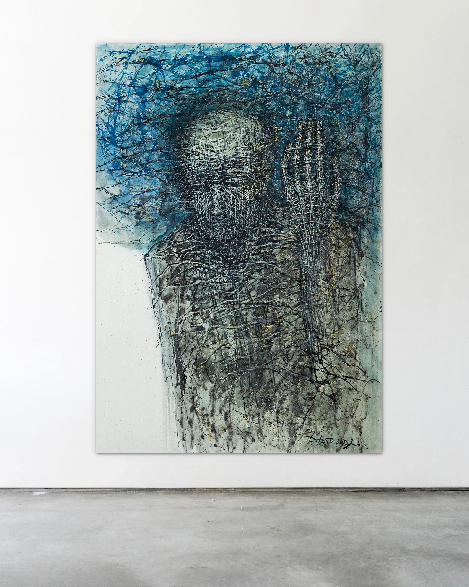 Image of Holding by Liudmyla Davydenko, size: 140х200, made of oil/canvas, Painting medium, part of the Holova/Head series, priced at $5000 Photo 2 of 2.