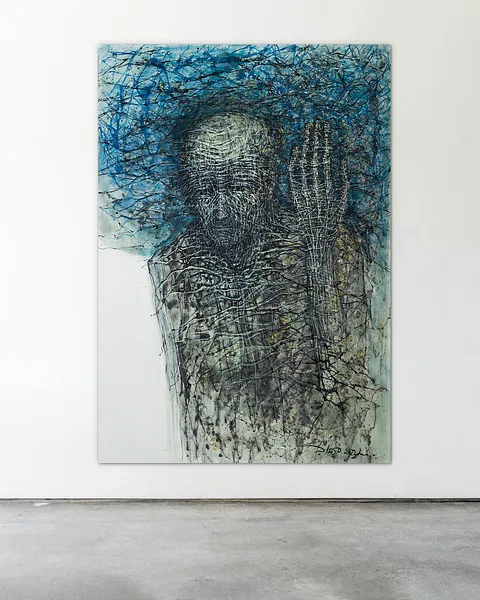 Image of Holding by Liudmyla Davydenko, size: 140х200, made of oil/canvas, Painting medium, part of the Holova/Head series, priced at $5000 Photo 2 of 2.
