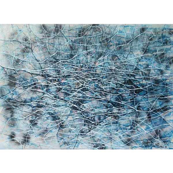 Image of Splash by Liudmyla Davydenko, size: 140х100, made of oil/canvas, Painting medium, part of the Isolines series, priced at $2500