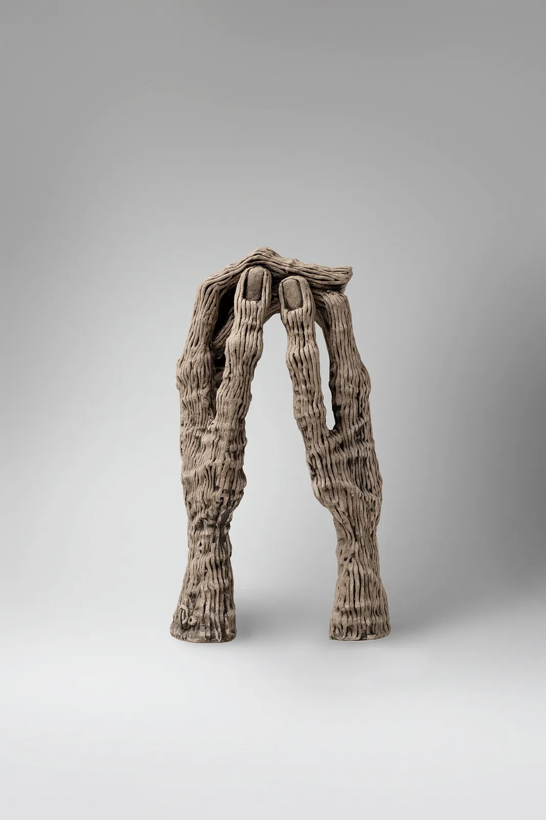 Image of Think by Liudmyla Davydenko, size: 27х14х12, made of chamotte, glaze, Sculpture medium, part of the Holova/Head series, priced at €700 Photo 1 of 4.