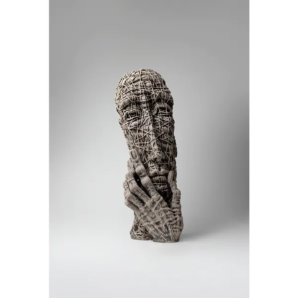 Image of Dream by Liudmyla Davydenko, size: 45х14х17, made of chamotte, glaze, Sculpture medium, part of the Holova/Head series, priced at $1000