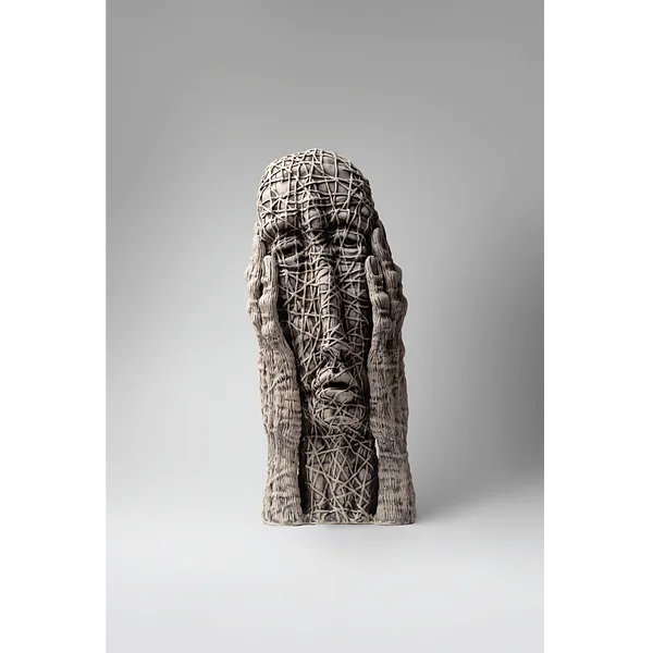 Image of Really by Liudmyla Davydenko, size: 44,5х19х16, made of chamotte, glaze, Sculpture medium, part of the Holova/Head series, priced at $1200