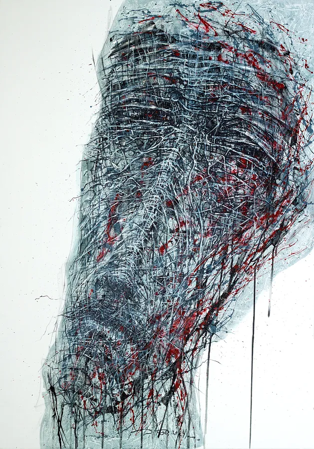 Image of Head 2 by Liudmyla Davydenko, size: 140x200, made of oil/canvas, Painting medium, part of the Holova/Head series, priced at $4000 Photo 1 of 2.