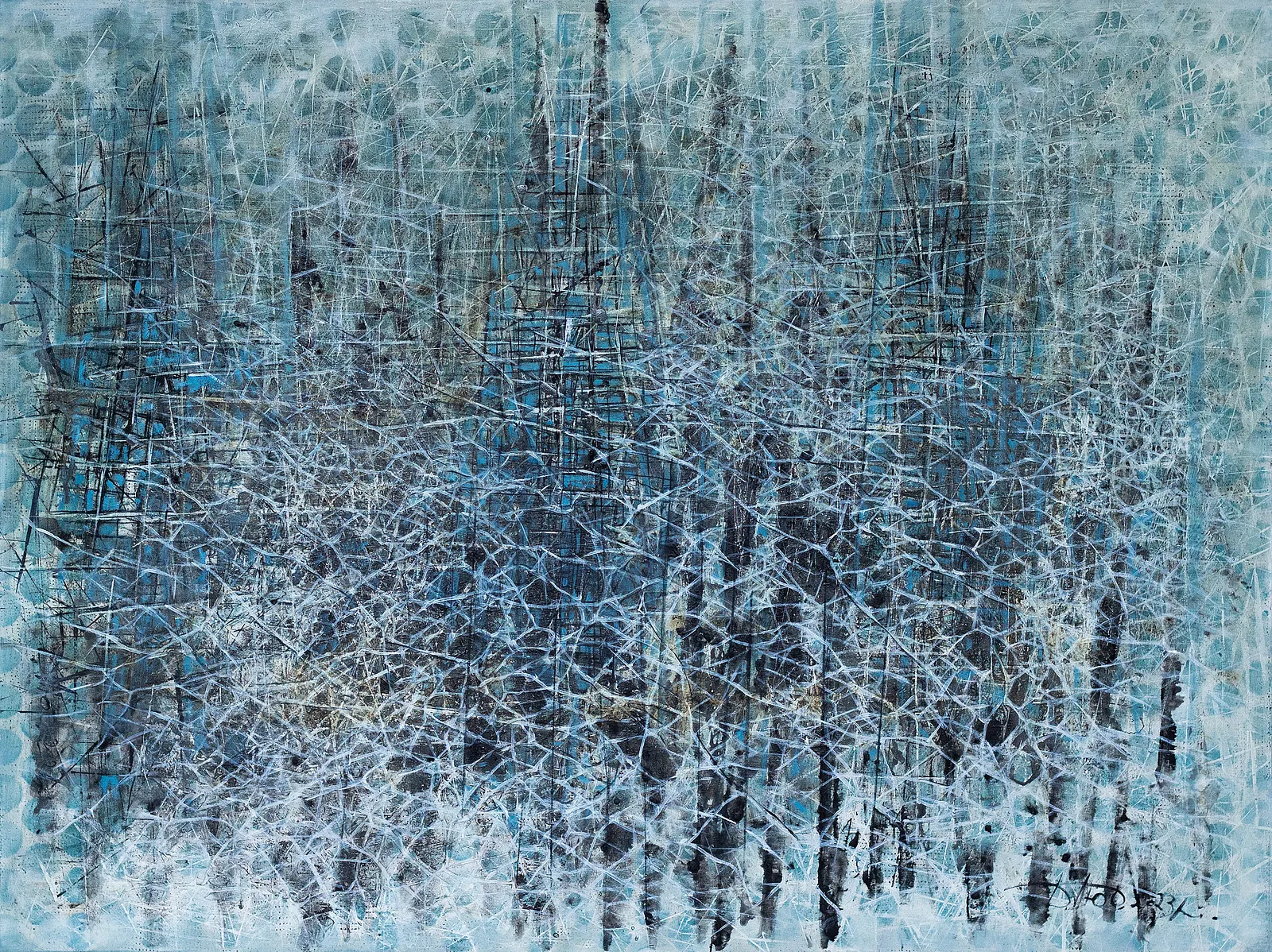 Image of Absorption 2 by Liudmyla Davydenko, size: 120х160, made of oil/canvas, Painting medium, part of the Isolines series, priced at €3000 Photo 1 of 2.