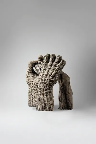 Image of To squeeze by Liudmyla Davydenko, size: 25х29х22, made of chamotte, glaze, Sculpture medium, part of the Holova/Head series, priced at €700 Photo 2 of 3.