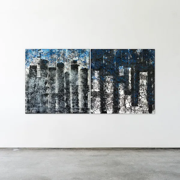 Image of Non-return 2 by Liudmyla Davydenko, size: 100x100, made of oil/canvas, Painting medium, part of the Synergetics series, priced at €1500 Photo 3 of 3.