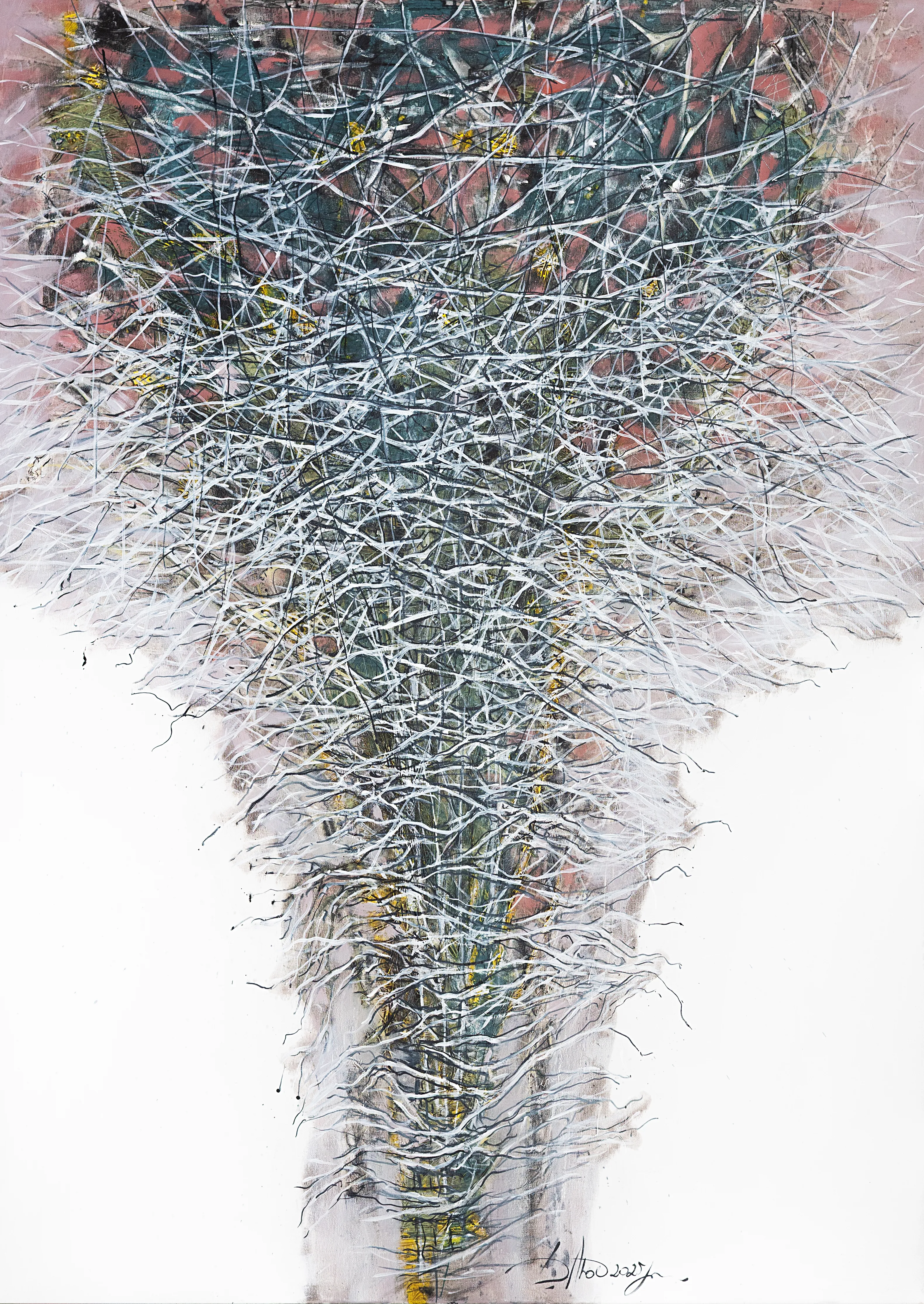 Image of Blooming by Liudmyla Davydenko, size: 100x140 см, made of Oil/canvas, Painting medium, from Lviv, part of the Isolines series, priced at €2500 Photo 1 of 2.