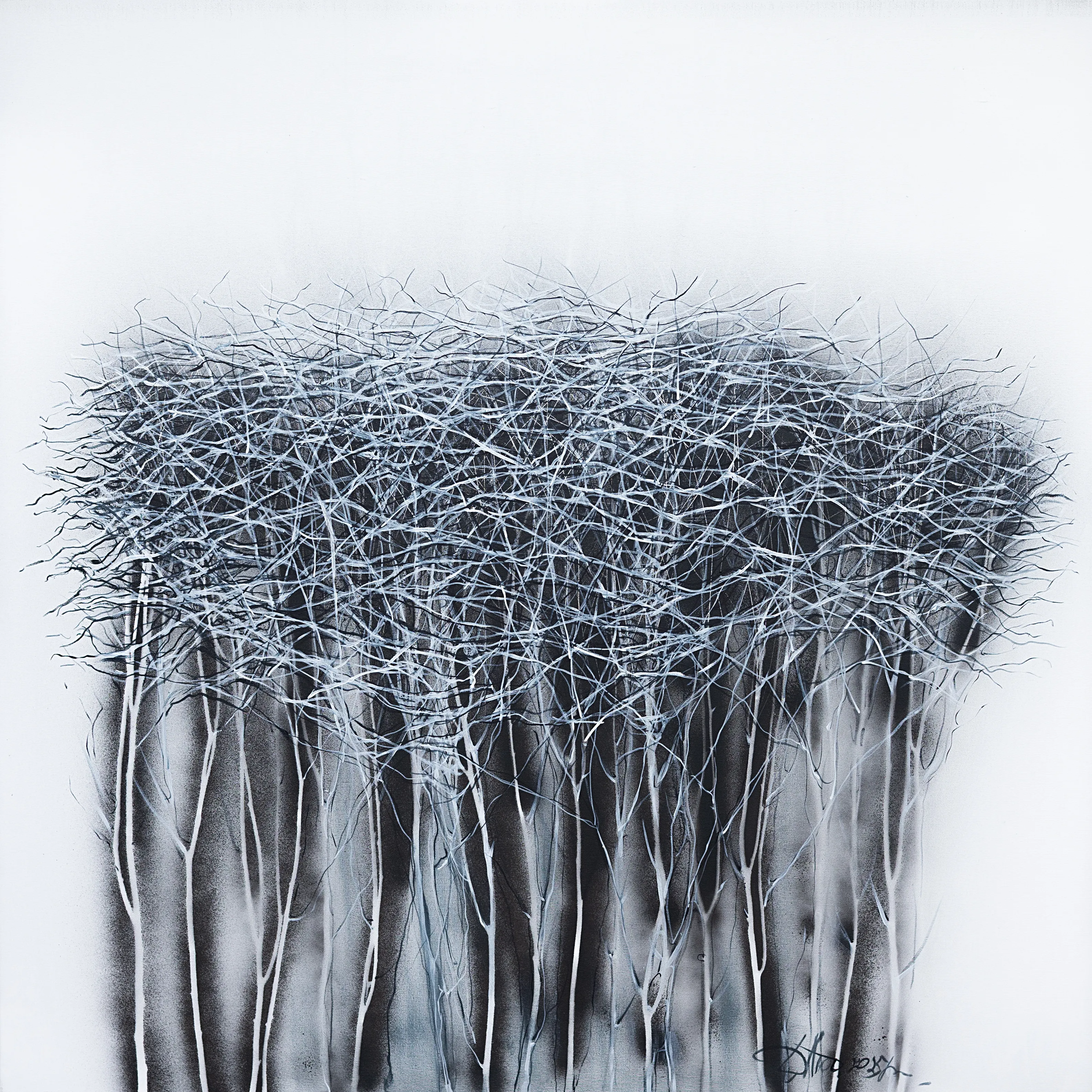 Image of State 1 by Liudmyla Davydenko, size: 100x100, made of oil/canvas, Painting medium, part of the Isolines series, priced at €1500