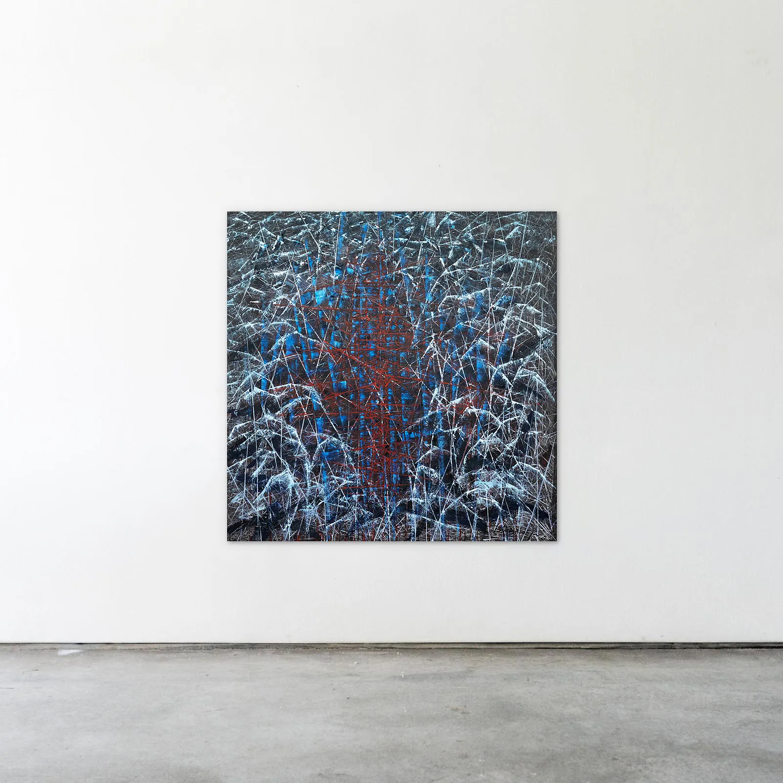 Image of Nest 2 by Liudmyla Davydenko, size: 140x140 см, made of oil / canvas, Painting medium, part of the Isolines series, priced at €3000 Photo 2 of 2.