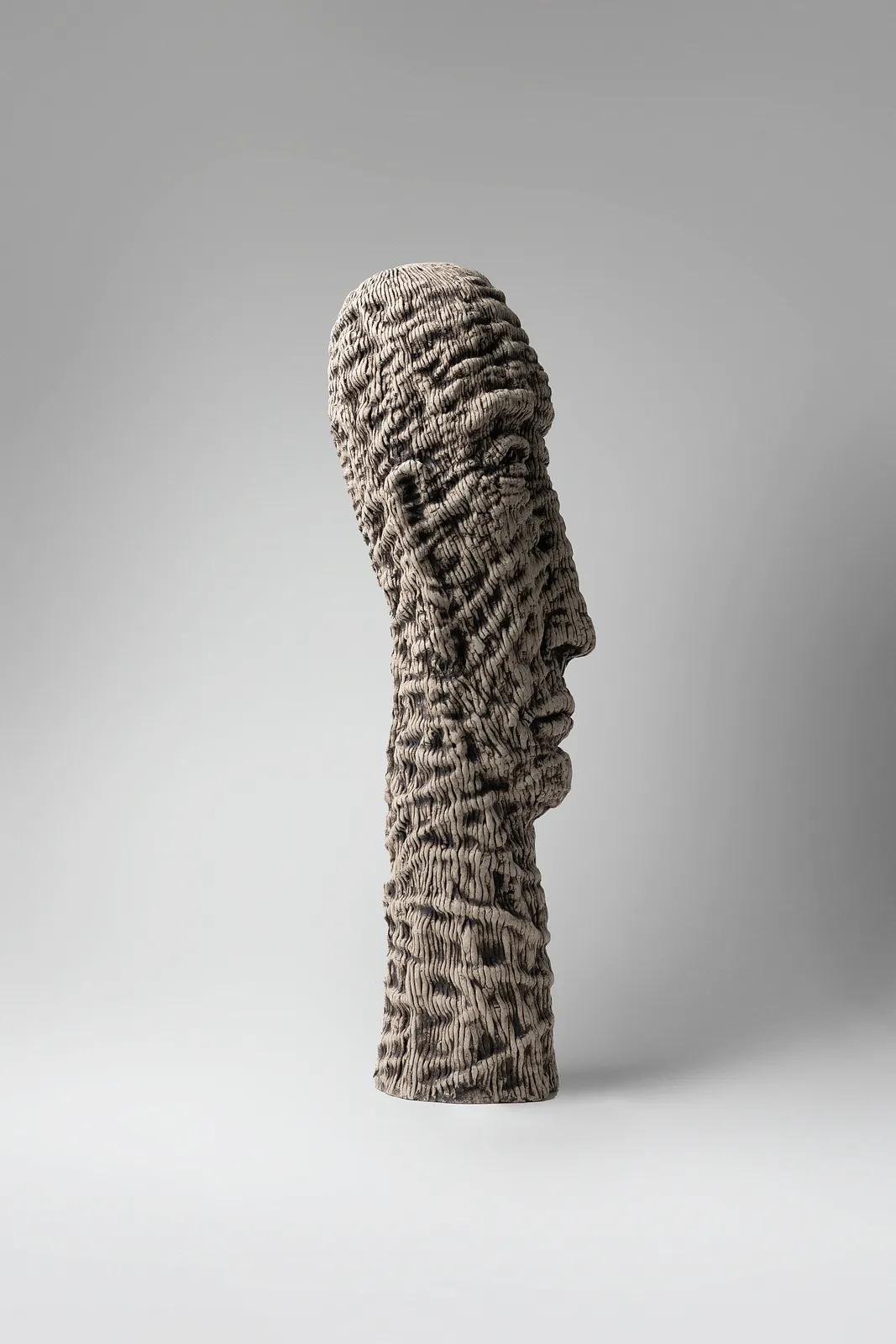 Image of View by Liudmyla Davydenko, size: 51х14х16, made of chamotte, glaze, Sculpture medium, part of the Holova/Head series, priced at €1000 Photo 2 of 3.