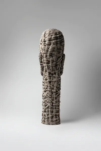 Image of View by Liudmyla Davydenko, size: 51х14х16, made of chamotte, glaze, Sculpture medium, part of the Holova/Head series, priced at €1000 Photo 3 of 3.